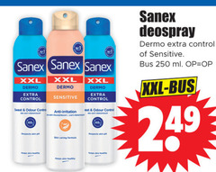  sanex deodorant 1 4 48 250 xxl dermo control sensitive sweat odour anti irritation transpirant anti-perspirant skin caring formula keeps healthy deospray bus ml 