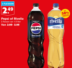  rivella pepsi cola frisdrank 2 flessen liter taste original licht sprankelend zero sugar 