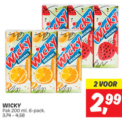  wicky fruitdrank 2 6 20 200 aardbei original wick pak ml pack 3 sinaasappel 99 