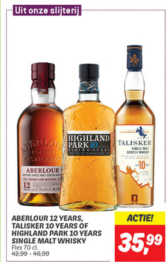  aberlour talisker highland park whisky 10 12 40 700 1830 slijterij james distillery speyside single malt scotch double cask matured old after tears dok together balance it and since year viking from distillers isle skye by sea years fles 42 99 35 