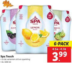  fruitdrank 2 3 6 500 b to black certified spa touch lemon bruisend recyclable citroen still sparkling ml pack 3.99 