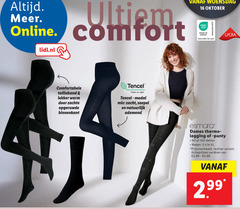  16 100 online comfort lidl.nl woensdag oktober green hohenstein lycra tailleband warm zachte opgeruwde binnenkant tencel feels right modal mix zacht soepel natuurlijk ademend esmara dames thermo legging panty denier maten xl varieeren 2 99 3 