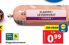  1 7 9 17 20 31 500 houdbaar slagers leverworst varken ingredienten varkenslever water varkensvlees aardappelzetmeel zout antioxidant stabilisator dextrose specerijen kaneel paprika conserveermiddel beter leven keurmerk steel dieren bescherming slagersleverworst 