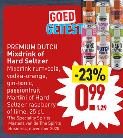  mixdrank hard seltzer 25 99 2020 getest premium dutch mixdrink rum cola vodka orange gin tonic passionfruit martini raspberry lime spirits masters business passion fruit 250ml 