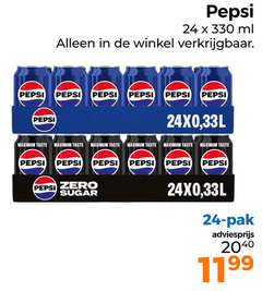  pepsi cola 24 330 ml taste zero sugar pak 