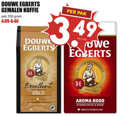  douwe egberts koffie 100 250 gemalen pak meester kilo joure excellent arabica gold rijk complex premium filtermaling aroma rood evenwichtig rond snelfiltermaling 