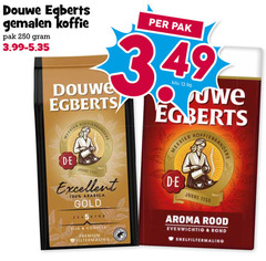  douwe egberts koffie 100 250 gemalen pak meester kilo joure excellent arabica gold rijk complex premium filtermaling aroma rood evenwichtig rond snelfiltermaling 