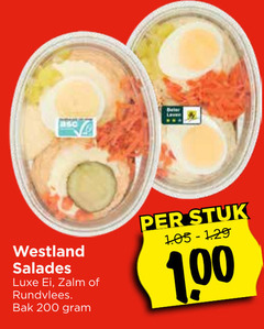  salade 200 westland salades luxe ei zalm rundvlees bak deer stuk 1 00 