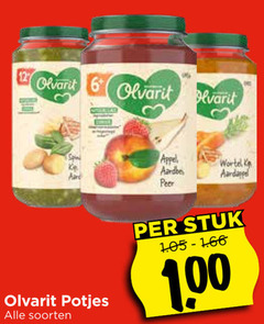  olvarit babyvoeding appel wortel aardappel peer potjes soorten stuk 1 00 