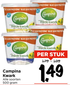  campina kwark 500 proteine rijk protein milde stuk soorten 