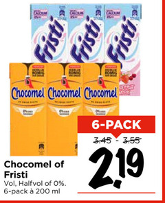  fristi chocomel drinkyoghurt chocolademelk 6 200 romig halfvol pack ml 