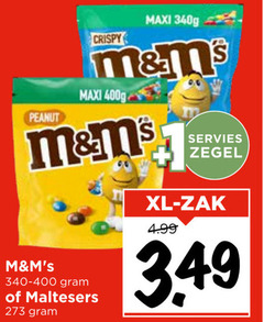  maltesers m en ms chocolade chocoladepindas peanut crispy maxi servies zegel xl zak 