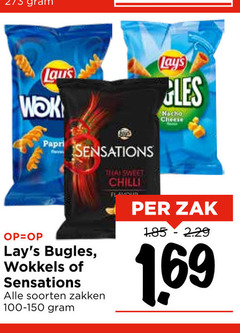  lays chips zoutjes wok nacho cheese paprika sensations bugles wokkels soorten zakken sweet chilli zak 1 69 