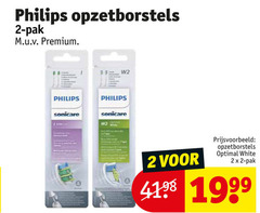  2 philips opzetborstels pak premium sonicare optimal white 