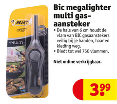  6 750 bic mega quality megalighter multi aansteker hals cm vlam gasaanstekers veilig handen haar kleding weg vlammen online 