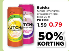  frisdrank 25 50 sugar ginger lemongrass raspberry rose blikje soda kombucha green tea flavour black 