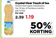  crystal clear fruitdrank 50 touch tea groene thee appel fles 1 5 liter framboos kamille pak stuk 