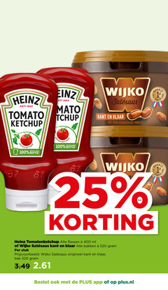  wijko heinz tomatenketchup satesaus 25 100 400 tomato ketchup grown recyclable bottle kant klaar vers geroosterde hummer and flessen ml bakken stuk origineel bak plus.nl 