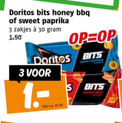  doritos zoutjes 3 30 bits honey bbq sweet paprika zakjes kilo v.a. 