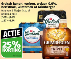  grolsch grimbergen speciaalbieren 6 25 30 50 kanon weizen 0.0 herfstbok tray blik liter v.a. tripel 