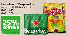  desperados heineken speciaalbieren blikjes bier 25 50 tray 4 6 blikken liter v.a. original deer 