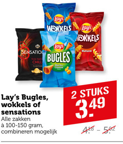  lays zoutjes chips 2 sensation thai chilli flavour wokkels bugles nacho cheese naturel sensations zakken combineren stuks 