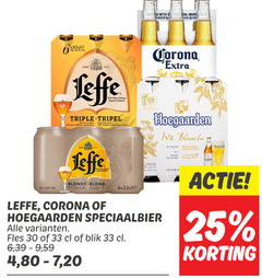  leffe hoegaarden corona speciaalbieren blikjes bier 10 25 30 33 effe anno triple tripel brewed with natural water wit blanche 6 blonde blond pack 4 9 vit speciaalbier fles blik 80 7 20 