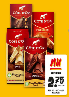  cote d or chocolade cocoa since wit bon bloc praline lait melk life reep noir 