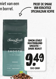  simon levelt koffiebonen 500 borrel proef koffie premium organic coffee smooth cupping notes dark roast bonen soepele volle 