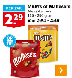  m en ms maltesers chocoladepindas chocolade 250 zak elle zakken limited edition peanut mm 