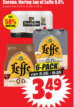  leffe hertog jan alcoholvrij bier 6 30 33 100 corona 0.0 pack fles blik anno effe 00 blonde dieren blond brune 