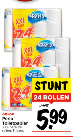  perla toiletpapier 3 24 xxl pack rolls rollen 5.99 