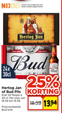  bud hertog jan krat bier 18 24 25 30 100 nix18 jaar legitimatie alcohol trade registers beers pils stuk 