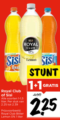  royal club sisi frisdrank 1 225 sugar sinas soorten 5 liter stuk bitter lemon 3d 