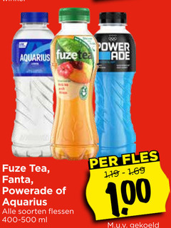  fanta fuze tea ice frisdrank 100 aquarius fuzetea power ml soorten flessen fles gekoeld 