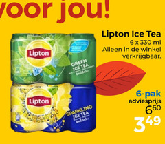  lipton ice tea 6 330 green ml sparkling pak 