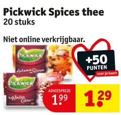  pickwick thee 20 spices stuks online 50 punten scan kaart 