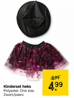  kinderset heks polyester one size zwart paars 