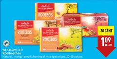  westminster thee 20 30 rooibos honing nature tea natuur rooibosthee theezakjes 1 5 specerijen cafeinevrij boot naturel mango perzik zakjes cent 