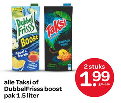  dubbelfrisss taksi fruitdrank 2 dubbel frisss appel perzik tropisch fruit boost pak liter stuks 