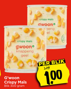  gwoon mais 300 crispy knapperig geel blik perig 