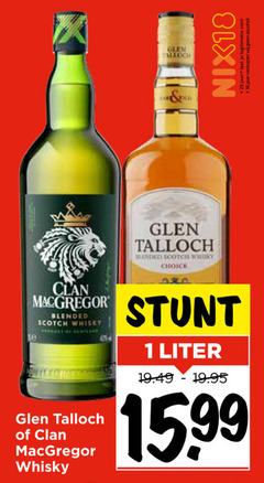  clan macgregor glen talloch whisky 1 18 20 25 scotch choice nix18 jaar legitimatie alcohol liter 