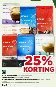  plus huismerk dolce gusto capsules koffie koffiebonen 1 6 12 16 25 250 500 lungo dark zacht stuks fairtrade 100ml latte zocht snelfiltermaling roodmerk cappuccino bereid kopje havelaar zakken snelfilterkoffie pakken compatible koffiecapsules dozen stuk pak 