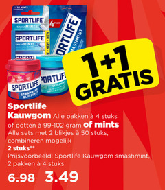  1 2 4 50 2x mints sportlife pack big gums strawberry blueberry extramint kauwgom pakken stuks potten blikjes combineren smashmint 