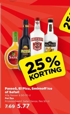  likeur 25 50 festa smirnoff ice cocos elpicu safari flessen fles senza 