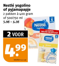  nestle babyvoeding 2 6 99 400 yogolino pyjamapapje pakken 500 750 ml kilo liter v.a. voordeel nieuwe receptuur 