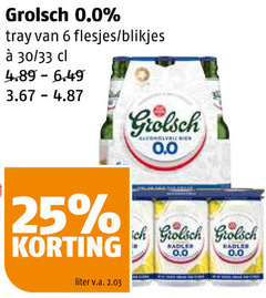  grolsch alcoholvrij bier 6 25 0.0 tray 30 33 blikjes liter v.a. 