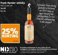  frysk hynder whisky 18 25 100 700 fles ml friese gestookt bolsward mout us proef druppel liter nix18 roken drinken borrelshop pagina hurdegaryp bad vlieland jaar alcohol tabak legitimatie 