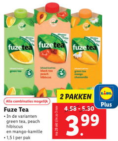  fuze tea ice 2 3 28 discover fuzetea green infused iced black peach hibiscus mango chamomile combinaties kamille 1 5 l pak pakken 3.99 