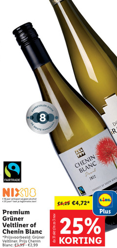  witte wijn 3 8 18 25 31 hamersma fairtrade nix18 jaar alcohol legitimatie premium veltliner chenin blanc 6 4 south africa 99 2 